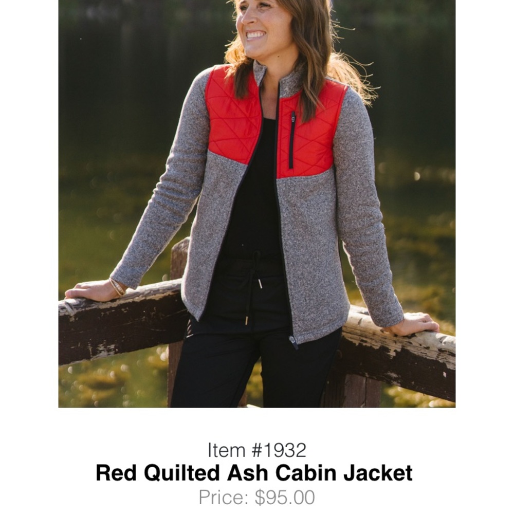 Zyia Red Quilted Ash Jacket, Size XXL